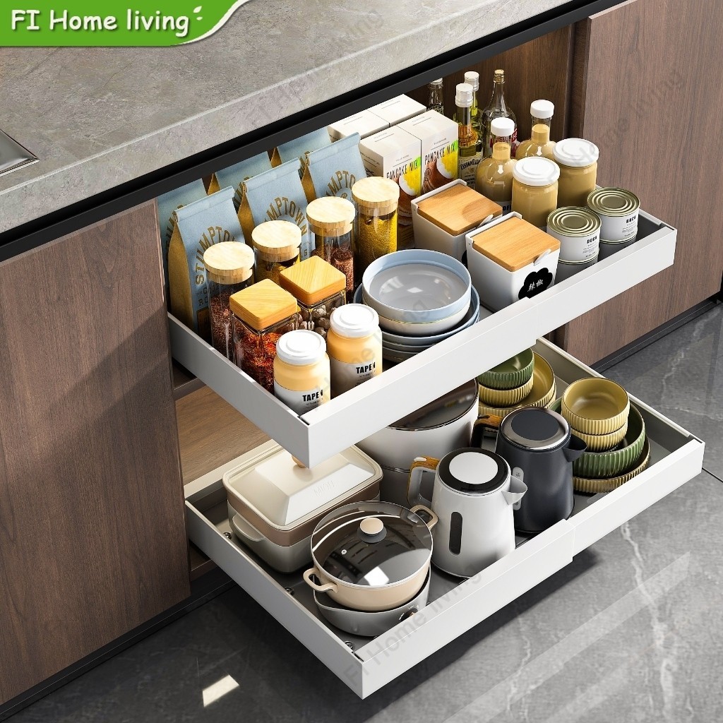 Pullout Basket Drawer For Kitchen Cabinet Sliding Storage Rack ...
