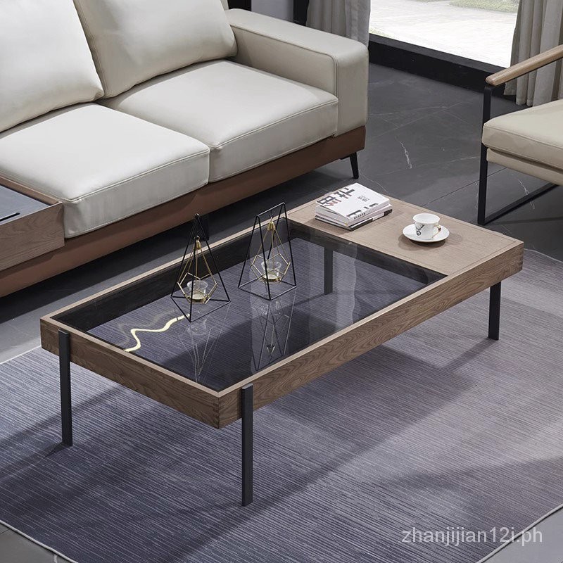 Nordic Style Living Room Coffee Table Ash Wood Rectangular Low Table ...