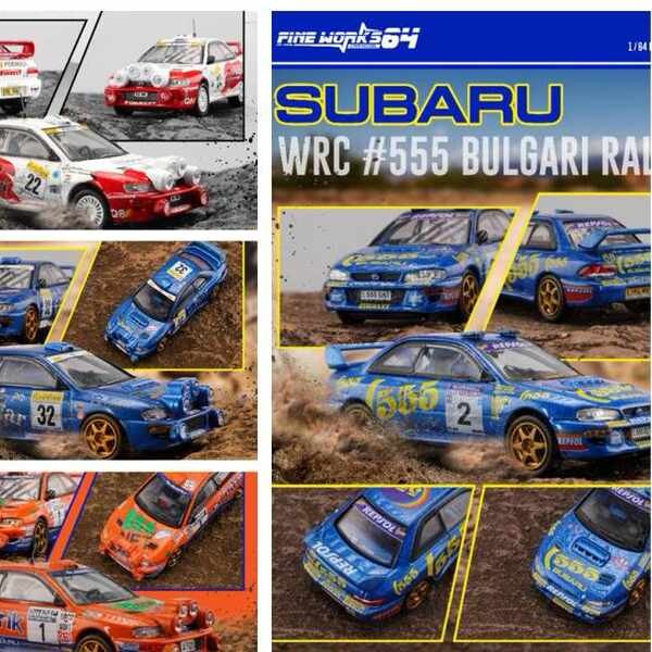 Fine Works FW 1: 64 Subaru WRC Rally Car 1 2 22 32 555 Wing Leopard Car ...