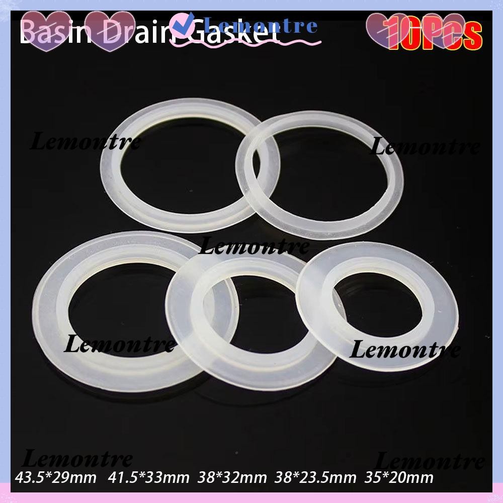 LEMONTRE 10Pcs Basin Drain Gasket, Washbasin Bathtub Kitchen Sink