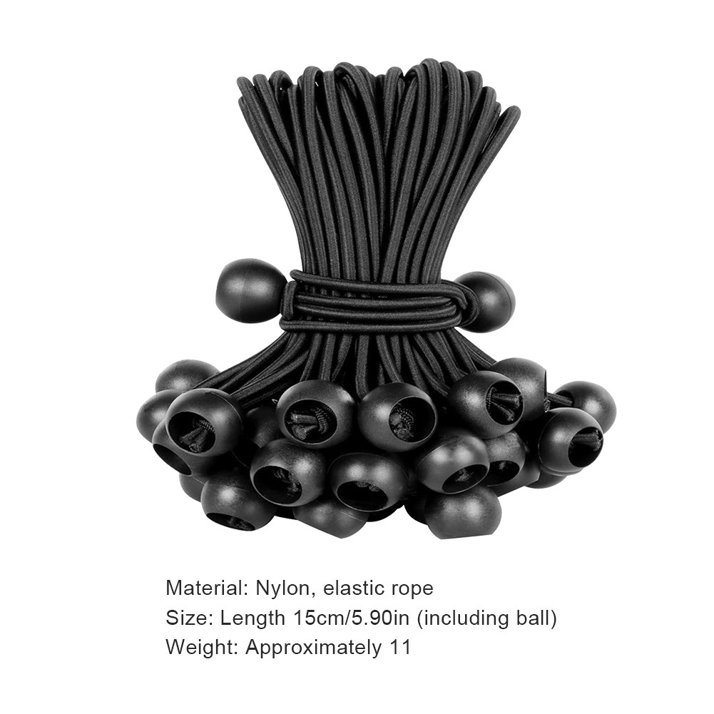 50Pcs Ball Bungee Cords with Elastic String Cargo Tie Down Cords for