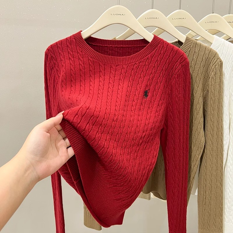 Long Sleeve+ Short Sleeve Horse Embroidered Sweater Women Autumn New ...