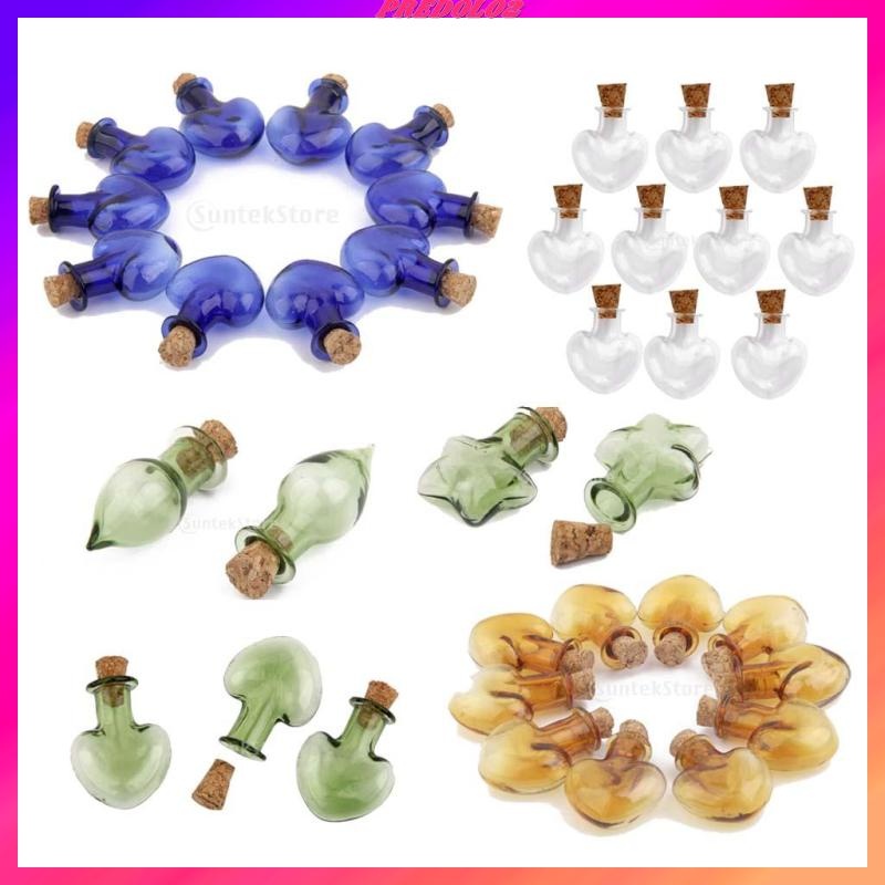 [Predolo2] 10pcs Tiny Glass bottles Jars with Cork Stoppers/ Message