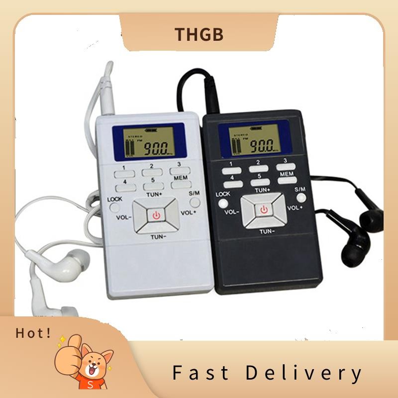 Digital Fm Radio Mini Speaker Portable Receiver Display Single Band