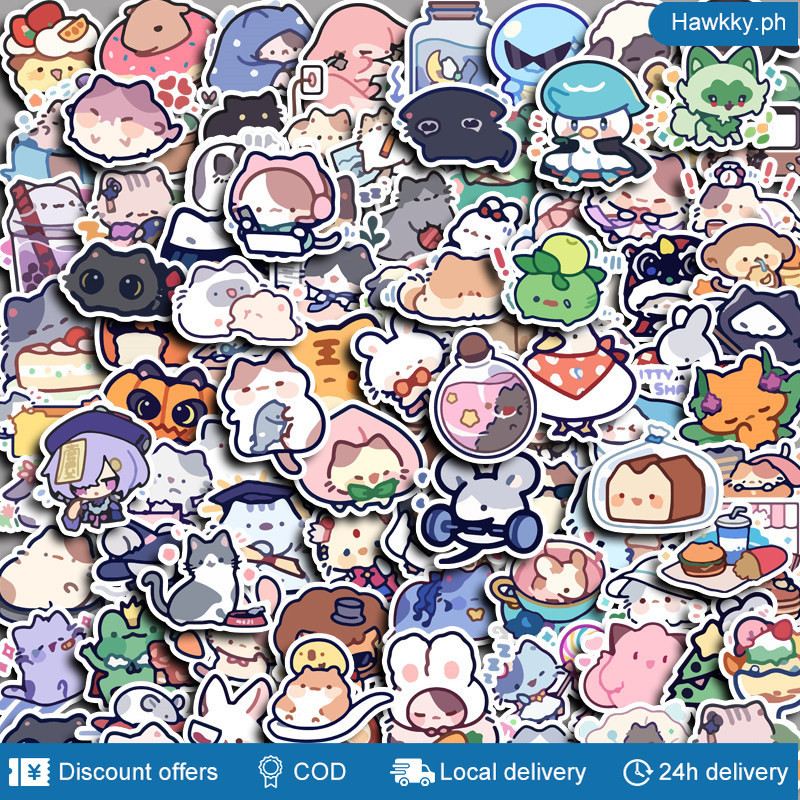 100pcs Cute Cartoon Stickers Diy Computer Laptop Washi Scrapbooking ...