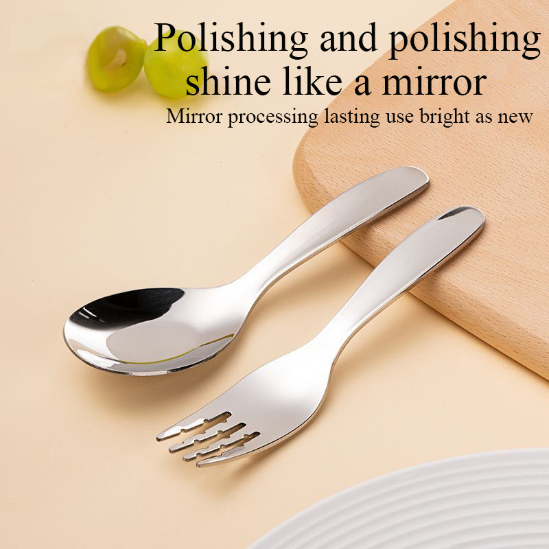 Sanwildly Stainless steel children's spoon, cute flat bottom spoon ...