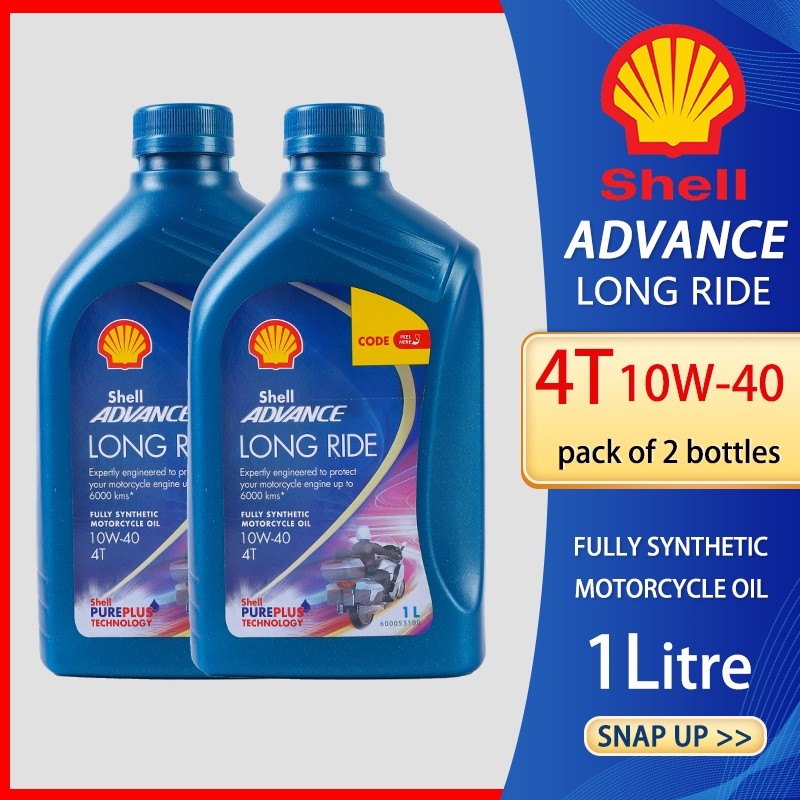 Shell Advance 4T Long Ride 10W-40 1Liter SETOF2 PROMO Fully Synthetic ...