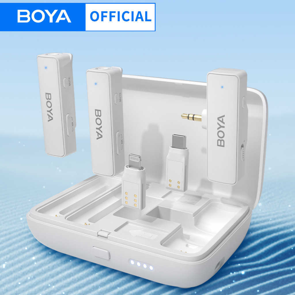 BOYA BOYALINKW Wireless Lavalier Lapel Microphone for iPhone Android