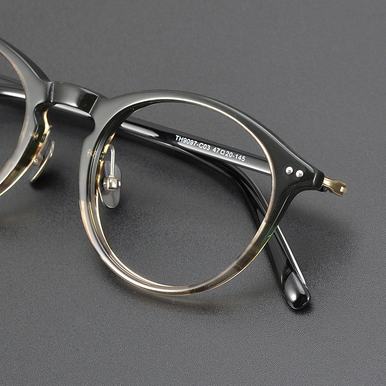 Handmade Acetate Optical Glasses Frame Pure Titanium Eyeglasses Men ...