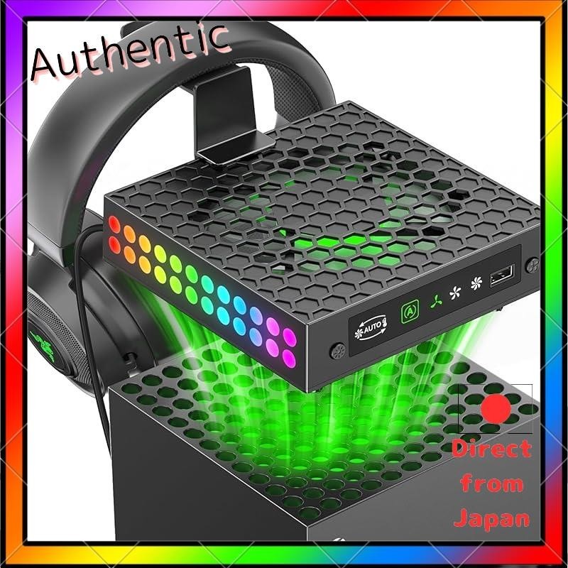Cooling Fan for XBX Series X Console with RGB LED Lights Low Noise Intelligent Temperature