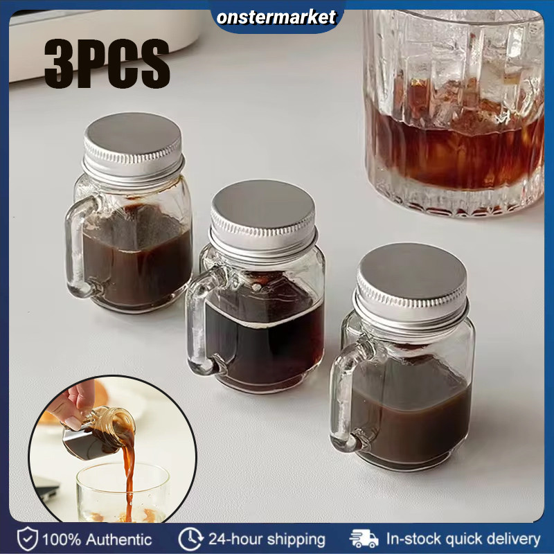 3PCS 35ml Mini Cold Extraction Mason Glass with Lid Small Sealed Jar ...
