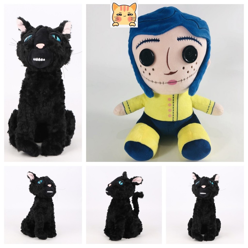 Coraline Cat Plush Black Cat Monster The Secret Door Ghost Mom Plushie