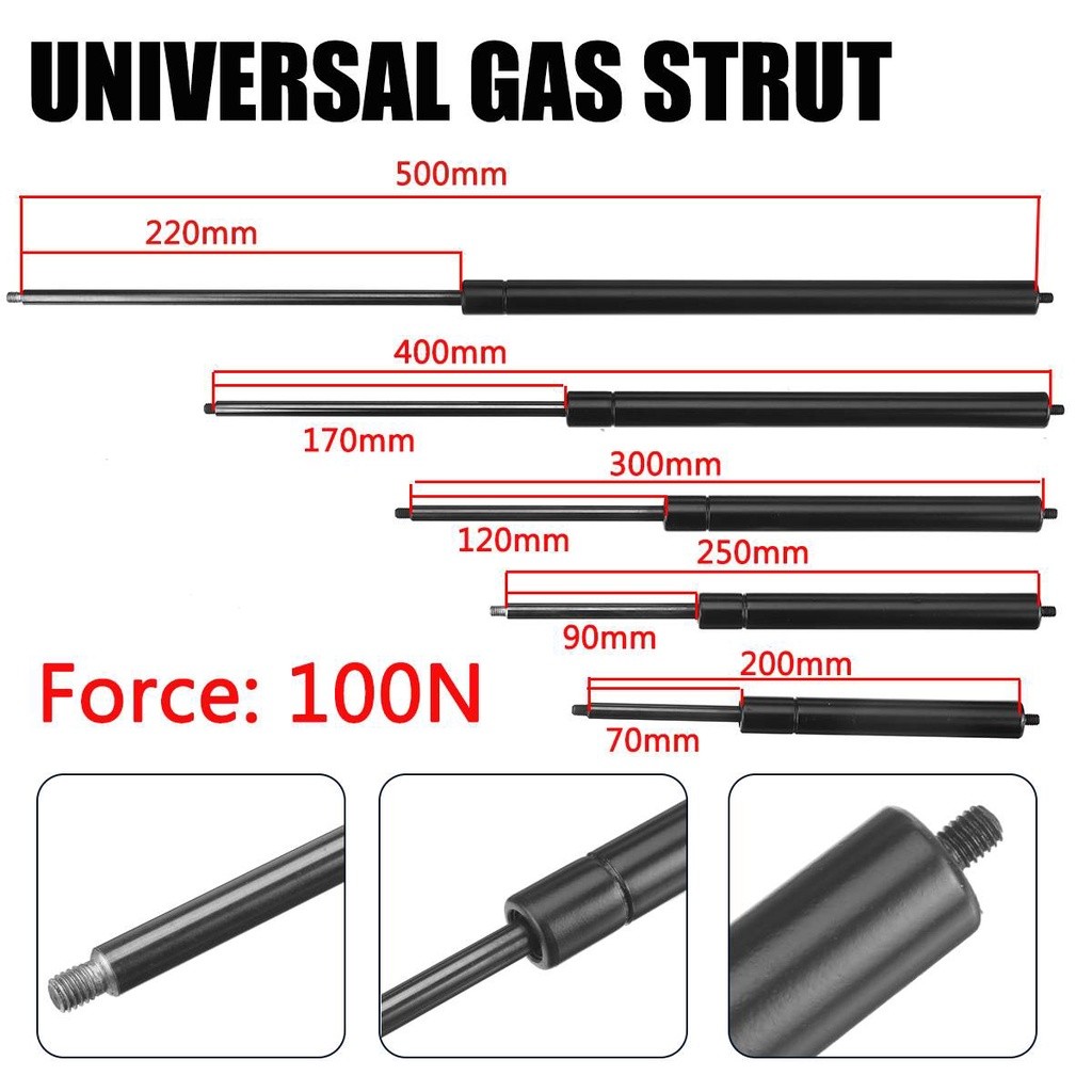 1pc 100N Car Gas Strut Bars Gas Spring Hood 200500mm M6 Support Rod