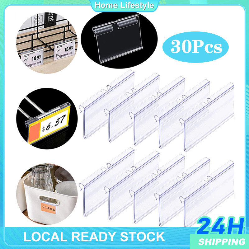 30PCS 6x4.2cm Clear Plastic Label Holders For Wire Shelf Retail Price ...