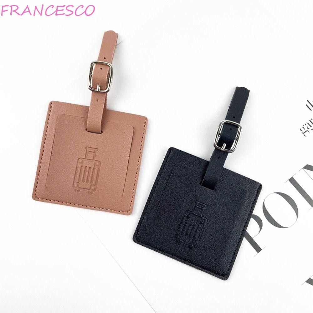 FRANCESCO PU Luggage Tag, Square Shape Colorful Baggage Name Tags, Soft ...