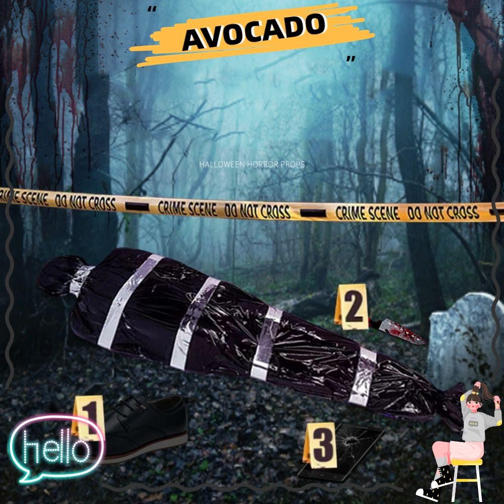 AVOCADA Dead Body Prop, Scary Plastic Fake Corpse In A Bag, Halloween