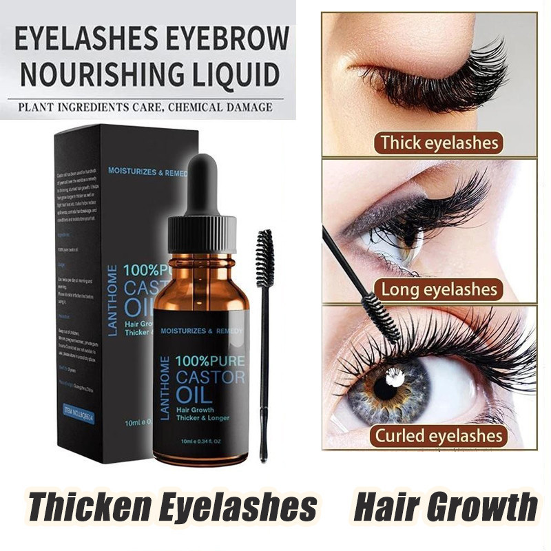 Natural Castor Oil Hair Eyebrow Growth Lashes Growth Serum Eyelash