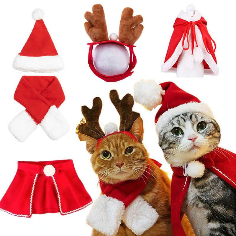 Christmas Santa Cap & Scarf Set for Pets – Cute Holiday Dress-Up Accessory