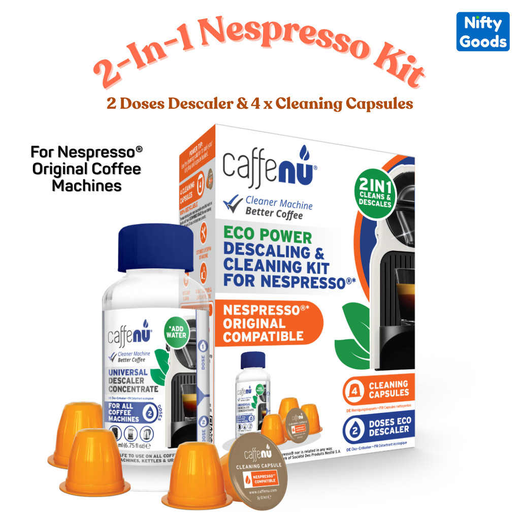 Caffenu Nespresso Machine Cleaning Kit – (4 Cleaning Capsules + 200ml ...