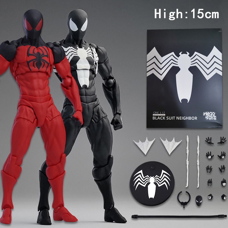 Action Figure Black/Red Suit Neighbor Symbiote Spider Man 15cm MESS ...