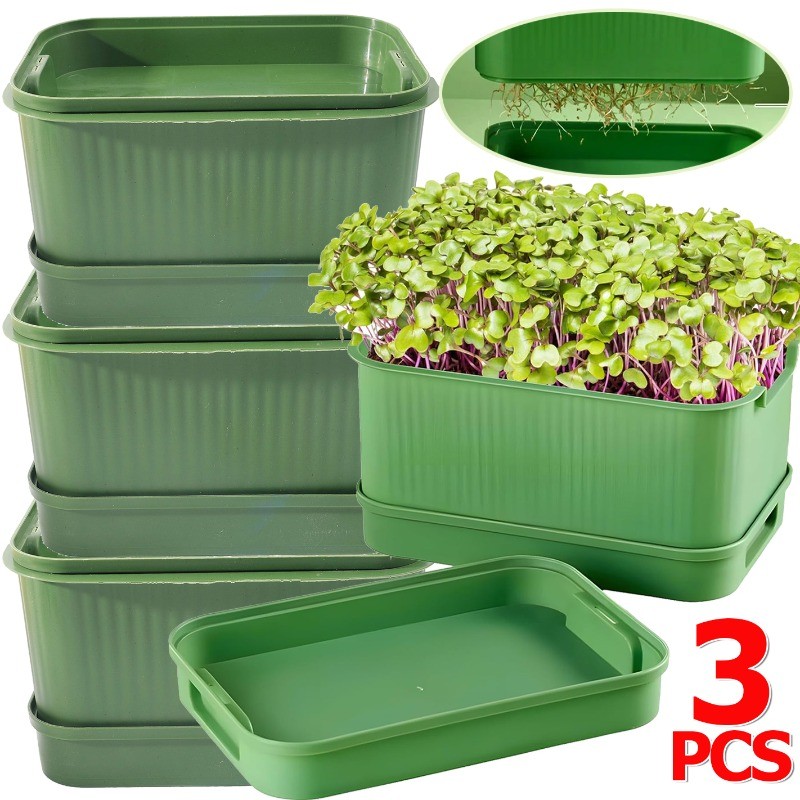 1/2/3Sets Hydroponic Seed Sprouting Tray with Drainage - Big Capacity ...