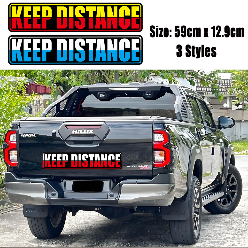 KEEP DISTANCE Sticker - Waterproof Safety Warning Decal for Motorcycle ...