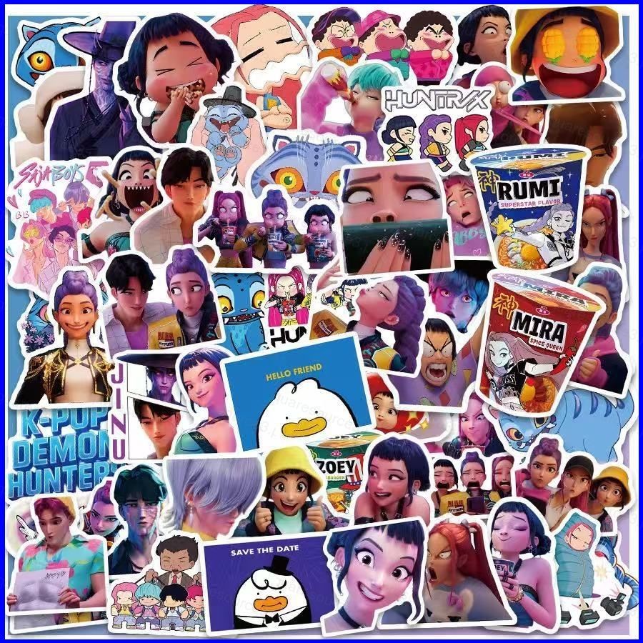 SQ3 60PCS/Set K-Pop Demon Hunters Stickers Rumi Graffiti Luggage Water ...