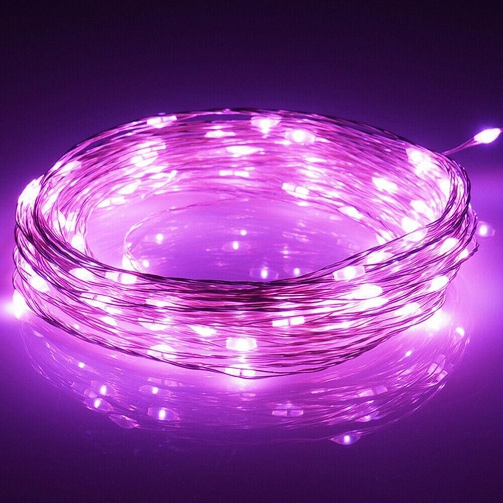 20/50/100 LEDs Battery Operated Mini LED Copper Wire String Fairy ...