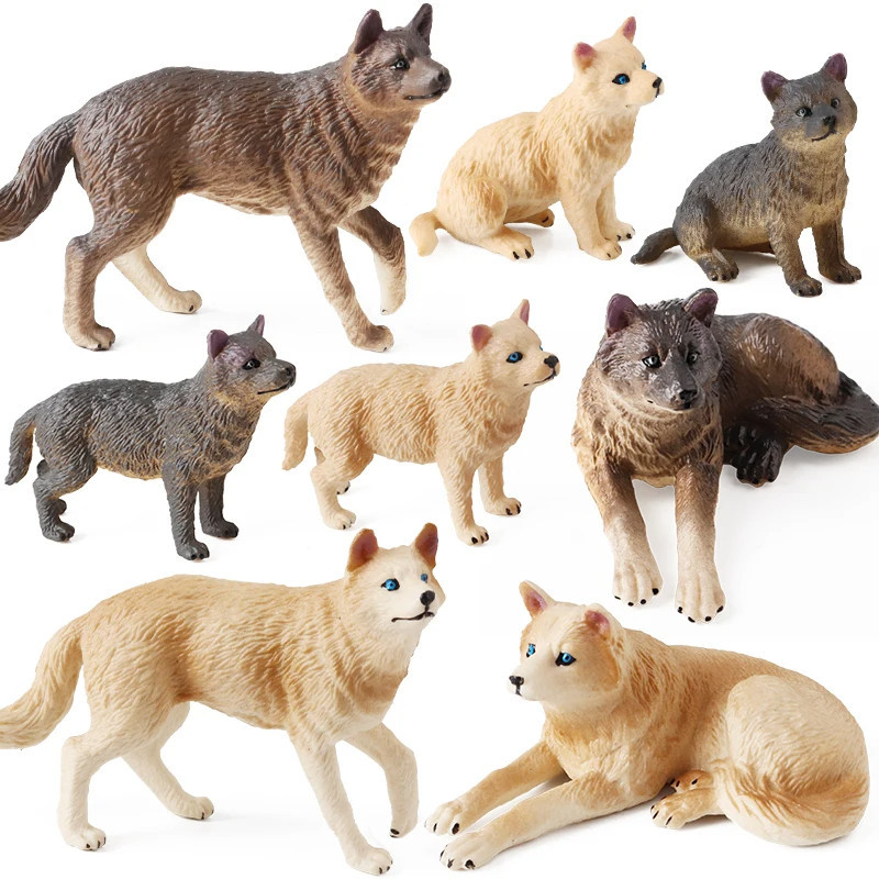 Wild Beast Animals Small Gray Wolf Simulation Baby Wolves Model Action ...