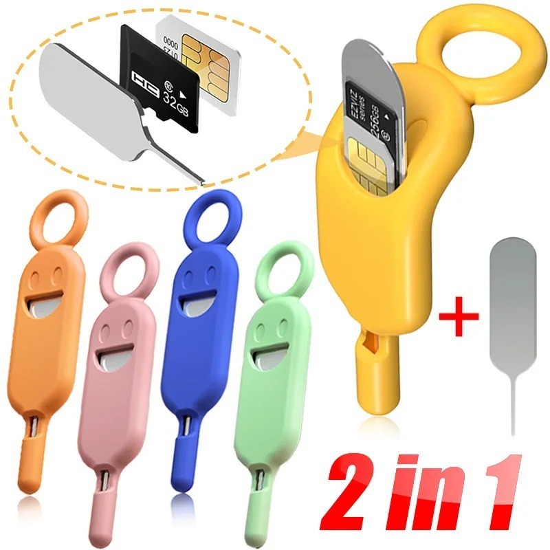 Soft Silicone 2 in 1 Anti-Lost SIM Card Eject Pin Needle Universal ...