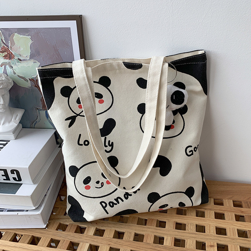Korean New Fashion Canvas Tote Bag Canvas Shoulder Bags Simple | Shopee ...