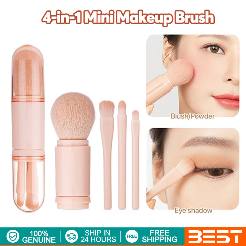 4 in 1 Makeup Brush Portable Beauty Tool Makeup Brush Mini Makeup Brush ...