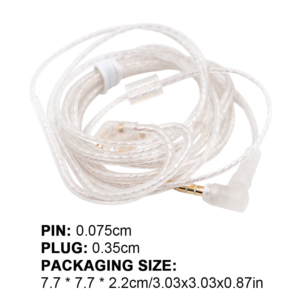 0.75mm 2 Pin Headphone Cord Goldplated Pin 3.5MM with Mic for KZ