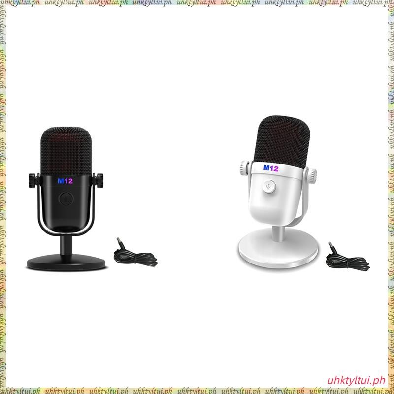 [L U T I] Gaming USB Condenser Microphone Mic with RGB Light/Buttons