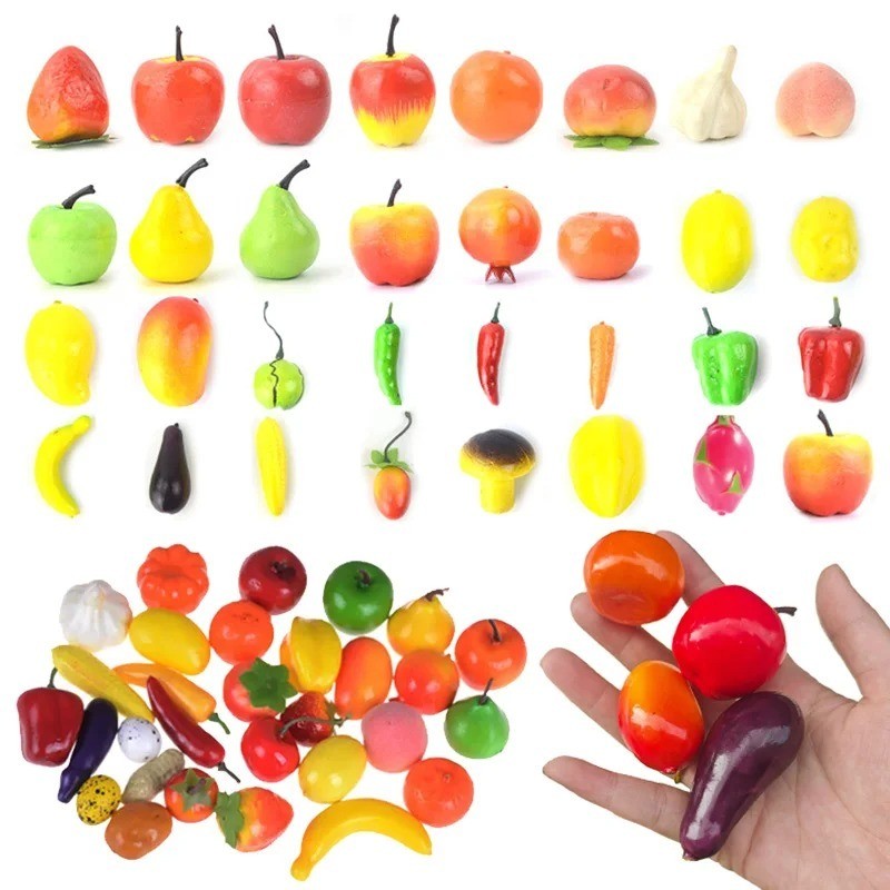 10pcs Mini Simulation Fruit Vegetable Model Foam Miniature Ornament ...