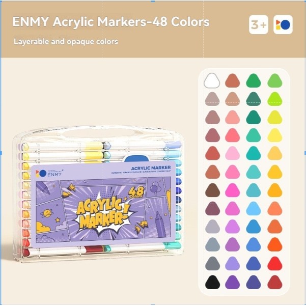 ENMY Acrylic Marker Pen 80/60/48/36/24/12 Colors Set Drawing Coloring ...