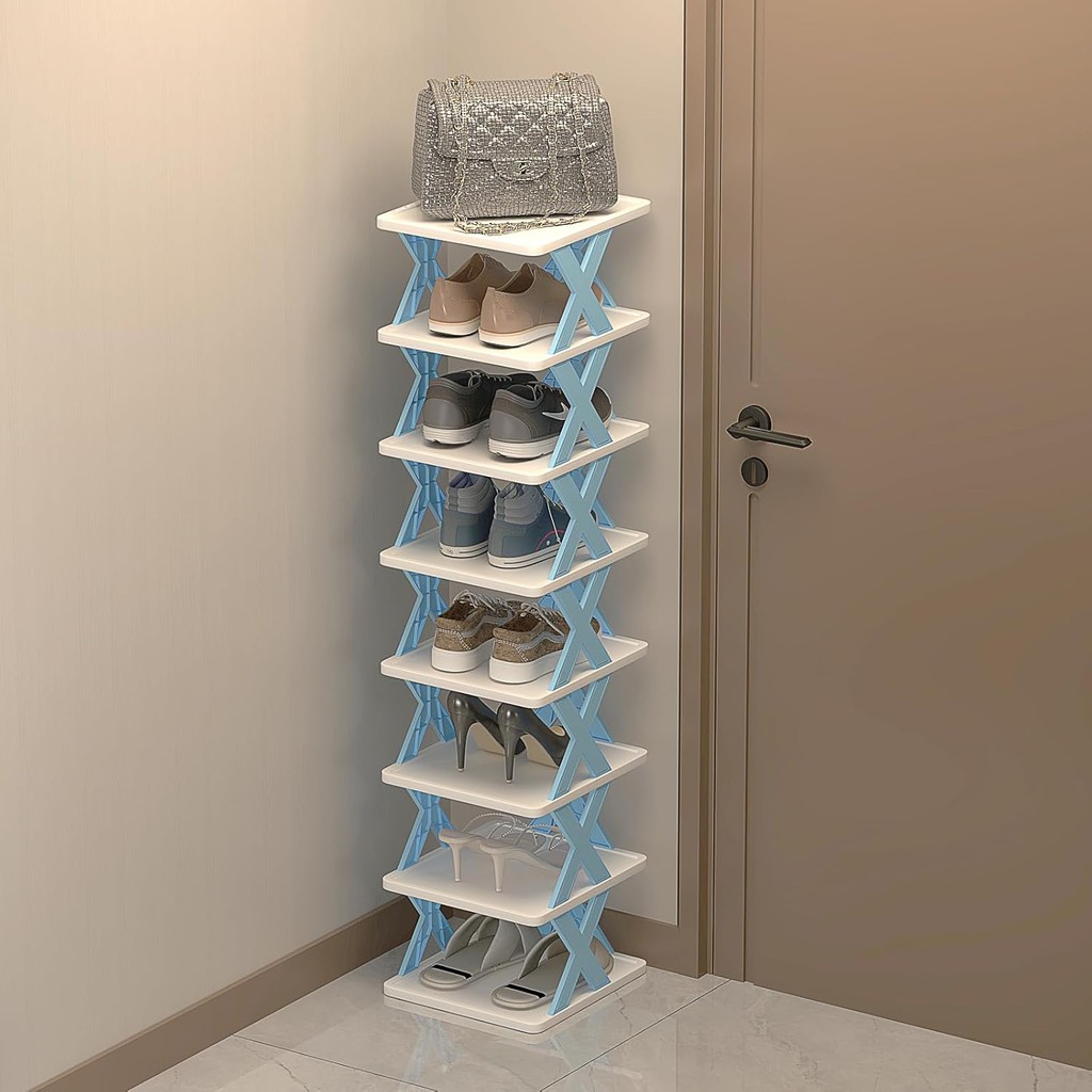 Tall Narrow Vertical Shoe Rack Plastic Shoe Rack Space Saving Shoe ...