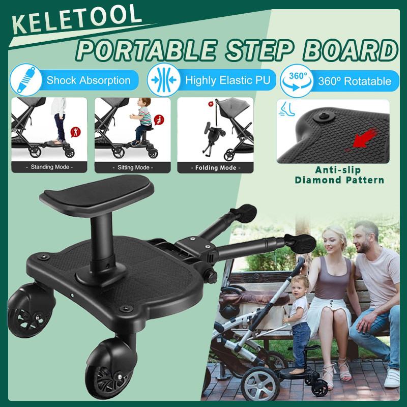 2 in 1 Stroller Glider Board Detachable Seat Universal Ride Platform ...