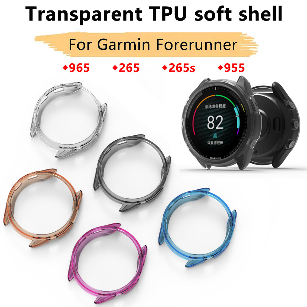 Transparent TPU Watch Shell For Garmin Forerunner 965 955 Solar 265 ...