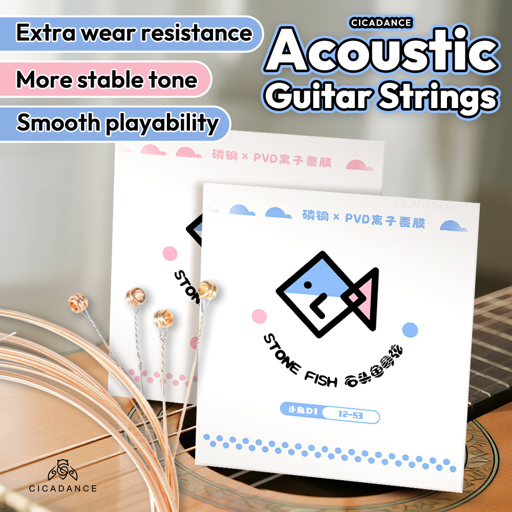 STONEFISH Acoustic Guitar String Set High-carbon Hex Core & Phosphor ...