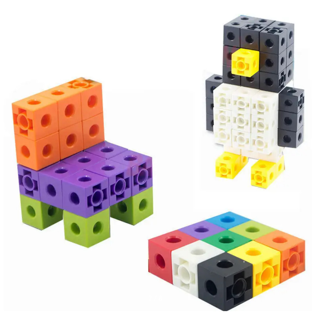 100pcs Mathematics Linking Cubes Interlocking Multilink Counting ...