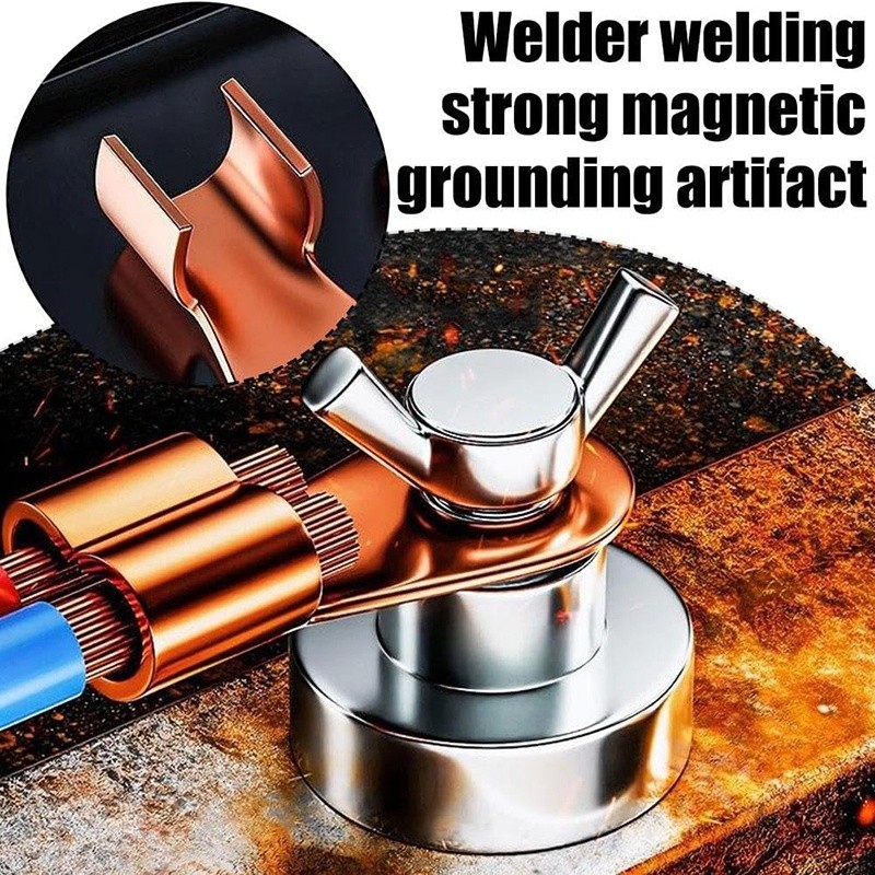 1.37 Inch 300A Magnetic Ground Clamp – Corrosion-Resistant Welding Clamp For Welder Machines, Silver