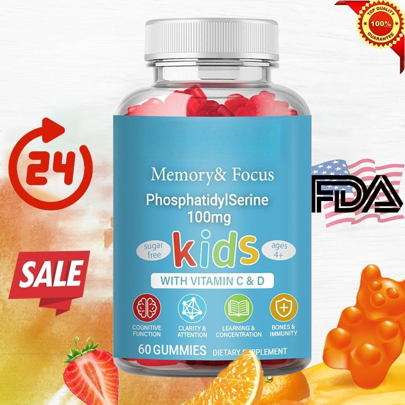 Phosphatidylserine Supplement 100mg Focus 60 Gummies for Kids Teens ...