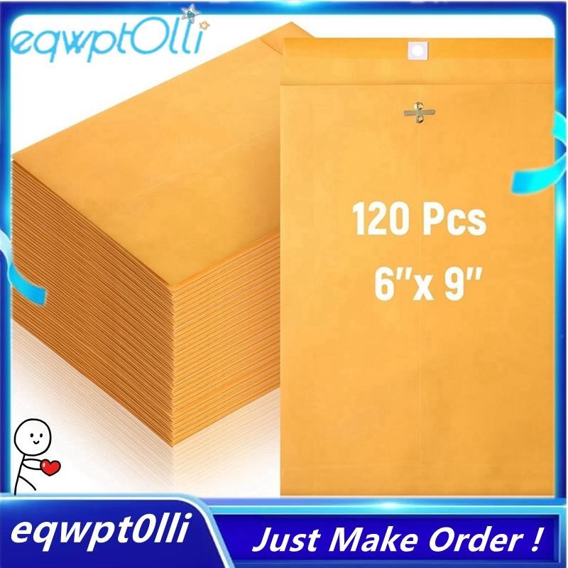 ^eQQ^6 X 9Inch Clasp Envelopes with Gummed Seal, Small Clasp Mailing