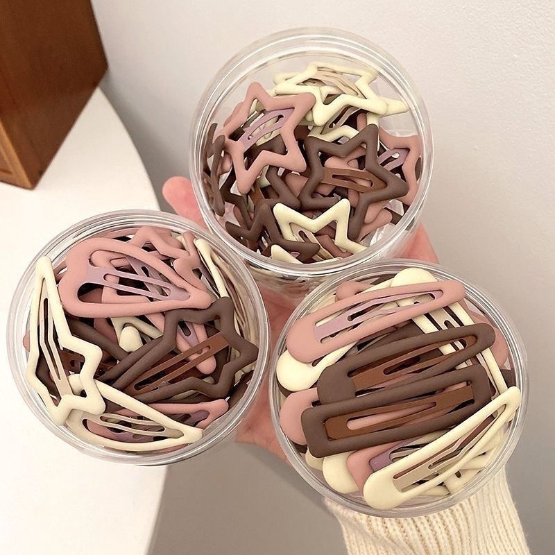 (Boxed) Korean Fashion Hair Accessories Star Clip Coffee Color Baby