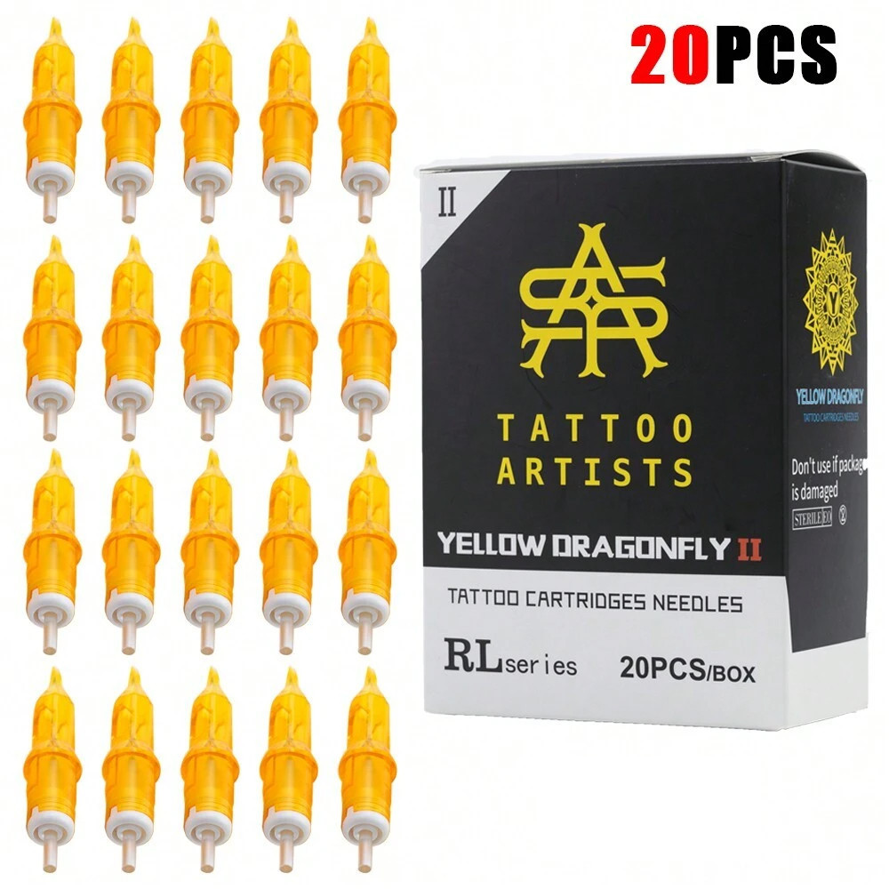 20Pcs/Box Yellow Dragonfly II Upgraded Disposable Silicone Tattoo ...