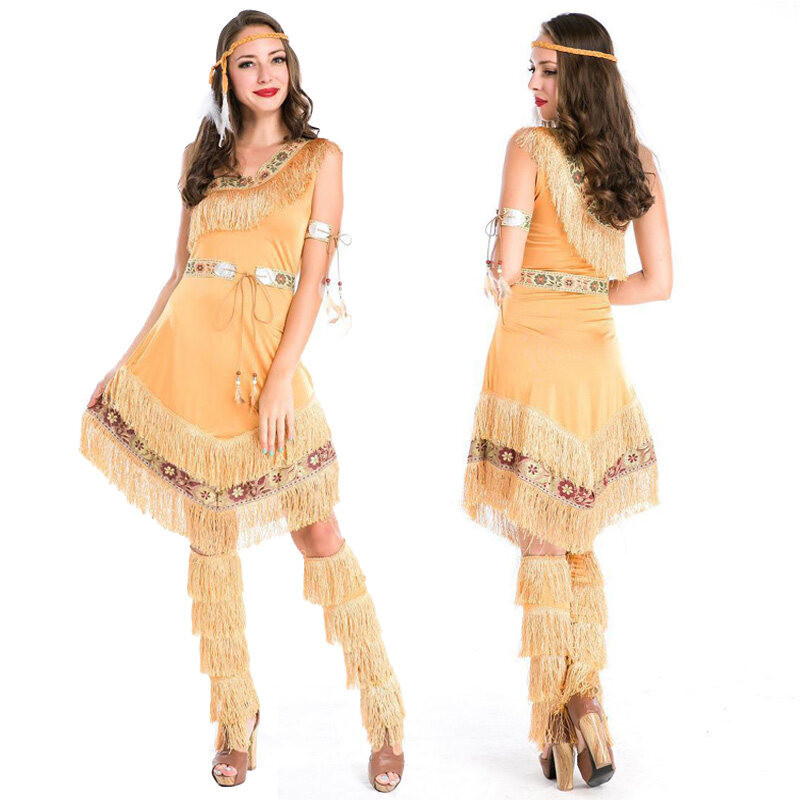 ZST American Indian Costume For Women Ethnic Tribe Indigenous Cosplay ...
