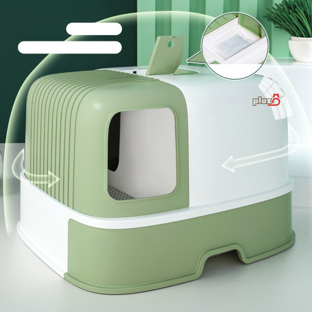 Cat Litter Box Jumbo Size Morden Corrido Style Cat Toilet Open Top