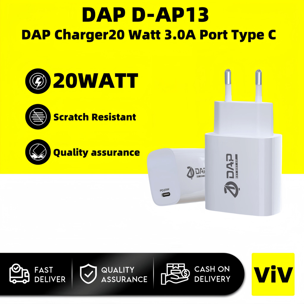 Dap D-AP13 Charger Power Delivery 20watt 3.0A Port Type C Fast Charging ...