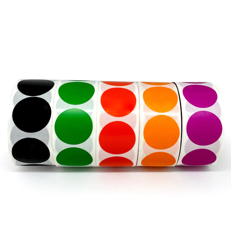 500Pcs/Roll color Mix Label Color Code Dot Labels stickers 1 inch ...